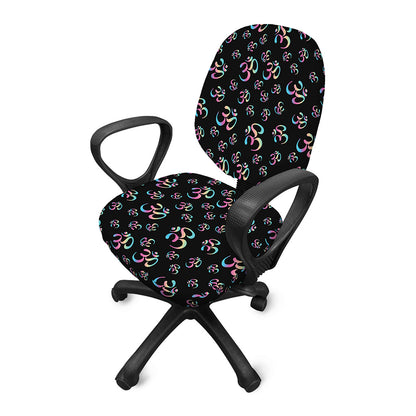 Om Sign Pattern Print Office Chair Cover