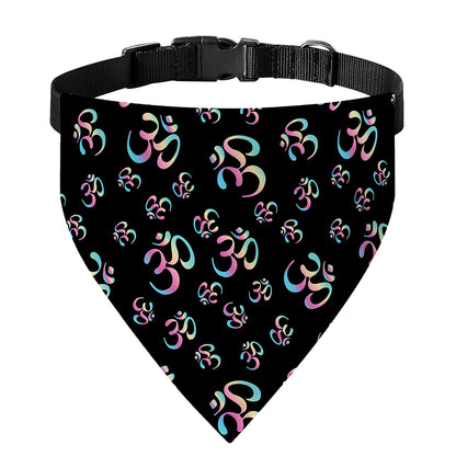 Om Sign Pattern Print Over The Collar Dog Bandana