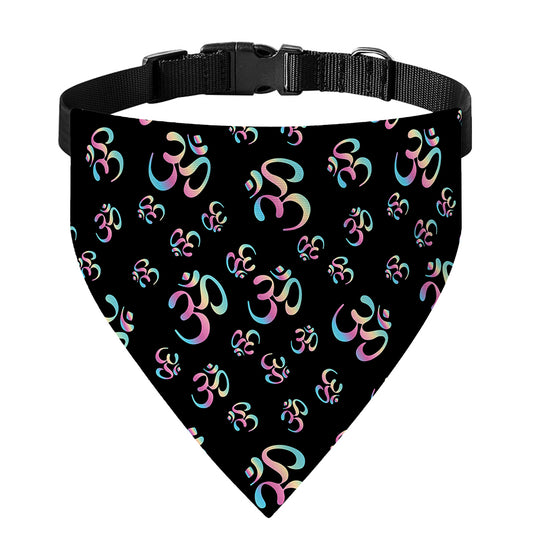 Om Sign Pattern Print Over The Collar Dog Bandana