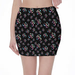 Om Sign Pattern Print Pencil Mini Skirt
