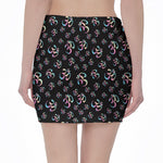Om Sign Pattern Print Pencil Mini Skirt