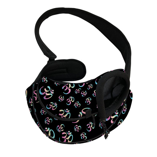 Om Sign Pattern Print Pet Sling Carrier