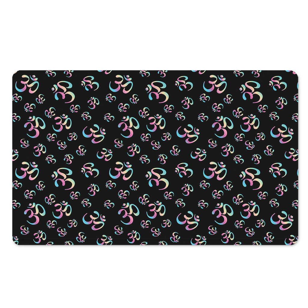Om Sign Pattern Print Polyester Doormat