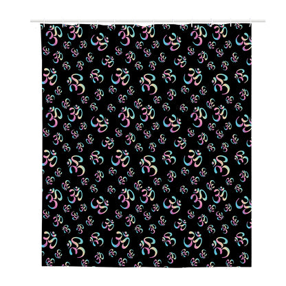 Om Sign Pattern Print Polyester Shower Curtain
