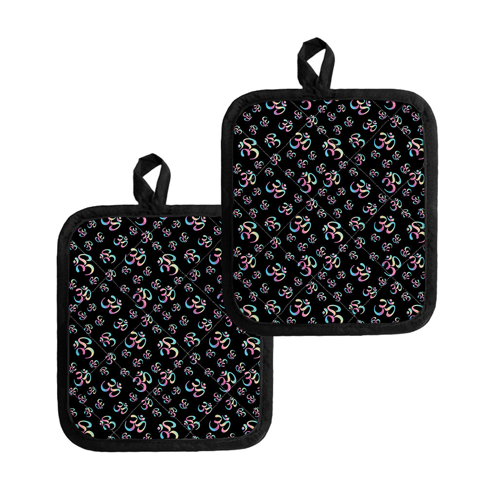 Om Sign Pattern Print Pot Holders