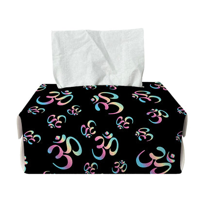 Om Sign Pattern Print Rectangle Tissue Box Cover