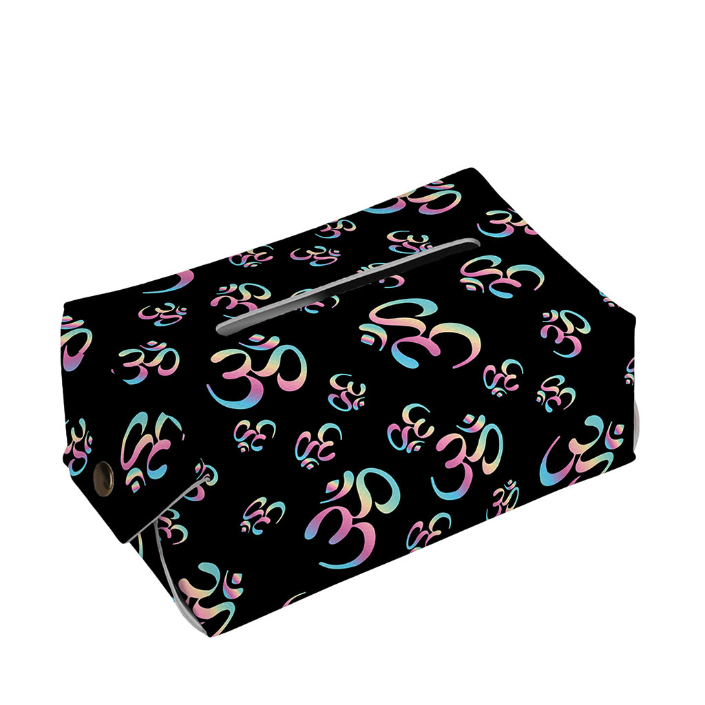 Om Sign Pattern Print Rectangle Tissue Box Cover