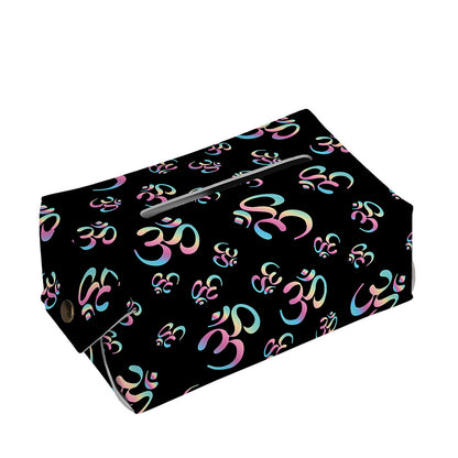 Om Sign Pattern Print Rectangle Tissue Box Cover