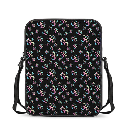 Om Sign Pattern Print Rectangular Crossbody Bag