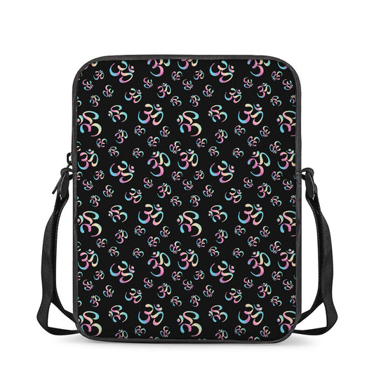 Om Sign Pattern Print Rectangular Crossbody Bag
