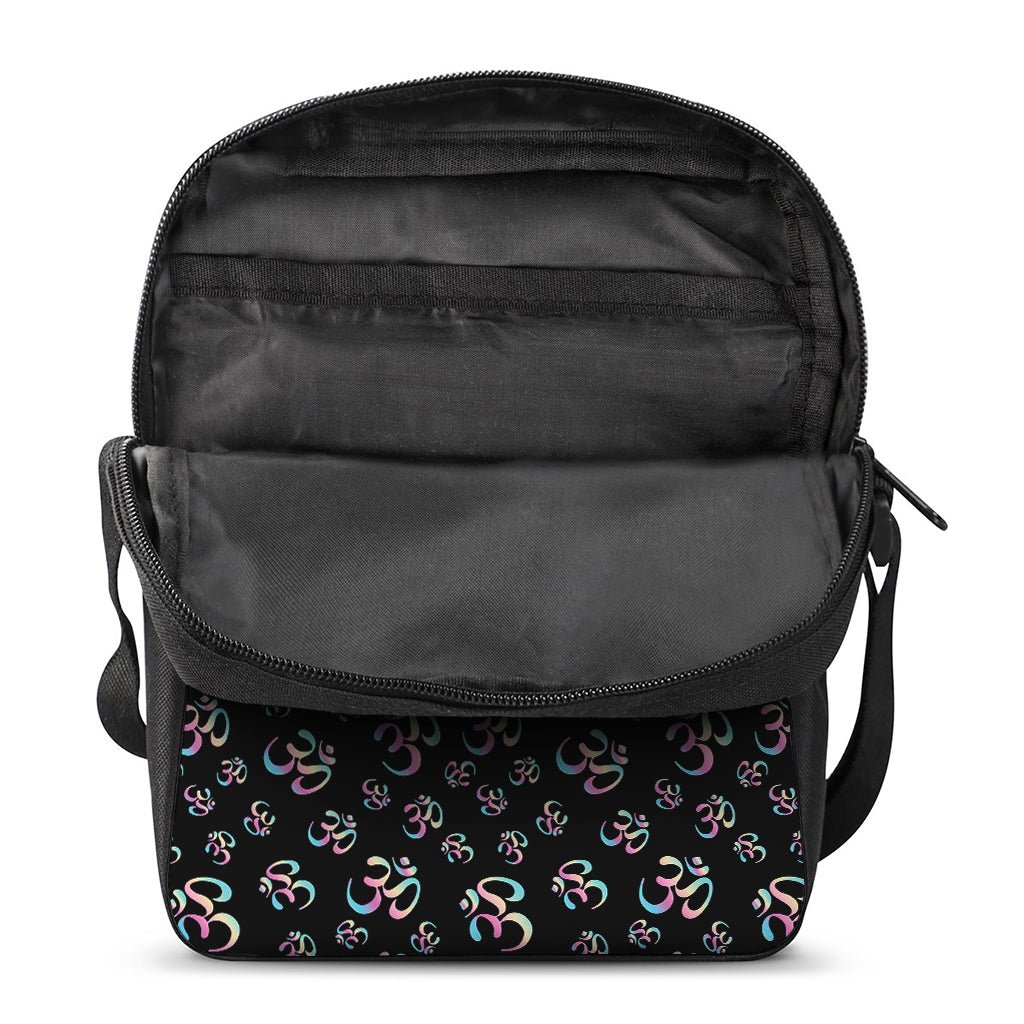 Om Sign Pattern Print Rectangular Crossbody Bag