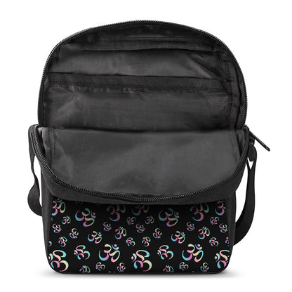 Om Sign Pattern Print Rectangular Crossbody Bag