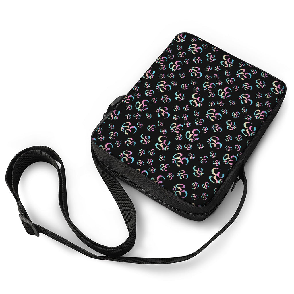 Om Sign Pattern Print Rectangular Crossbody Bag