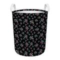 Om Sign Pattern Print Round Laundry Basket