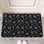 Om Sign Pattern Print Rubber Doormat