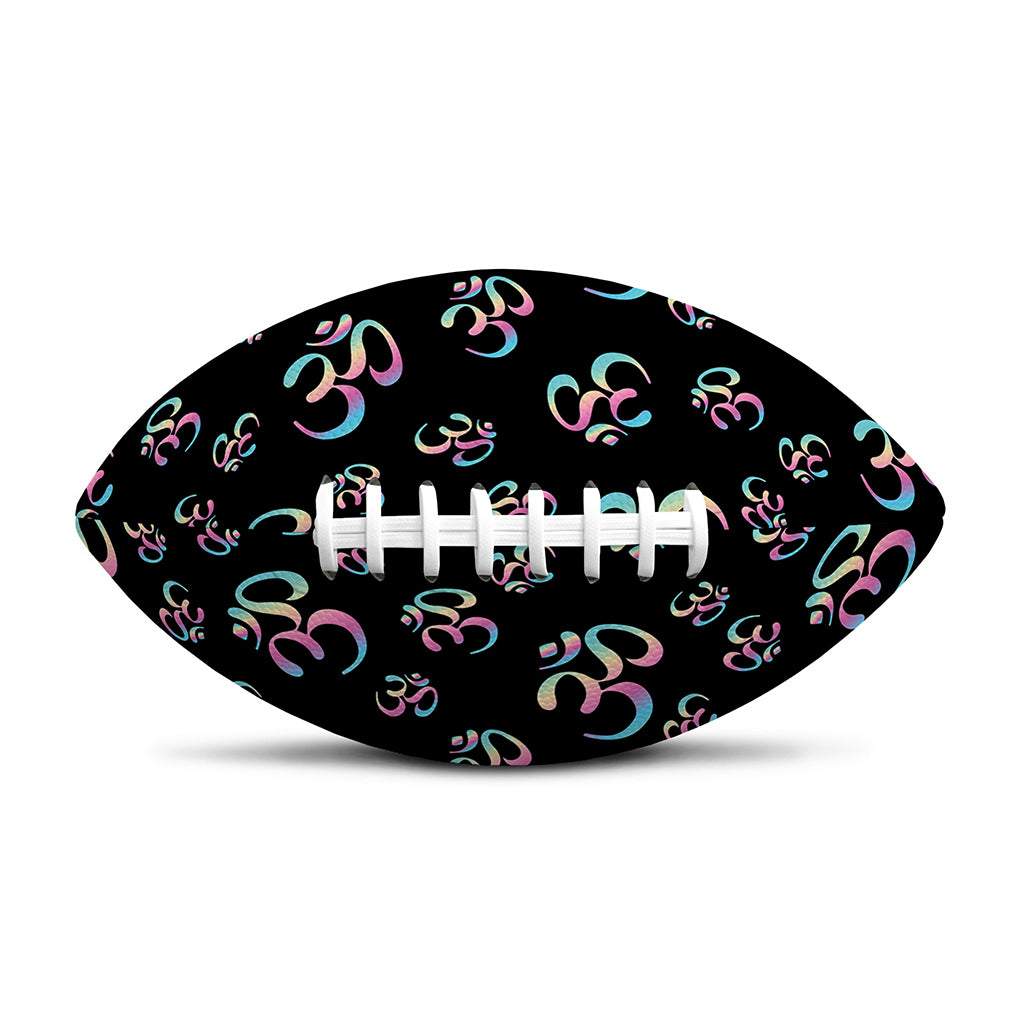 Om Sign Pattern Print Rugby Ball