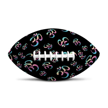 Om Sign Pattern Print Rugby Ball