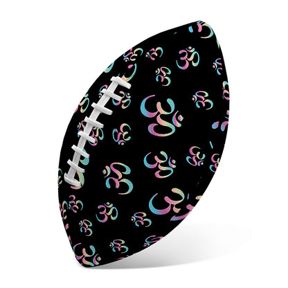 Om Sign Pattern Print Rugby Ball