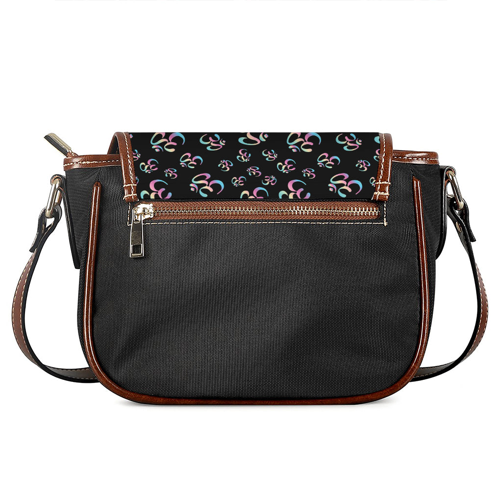 Om Sign Pattern Print Saddle Bag