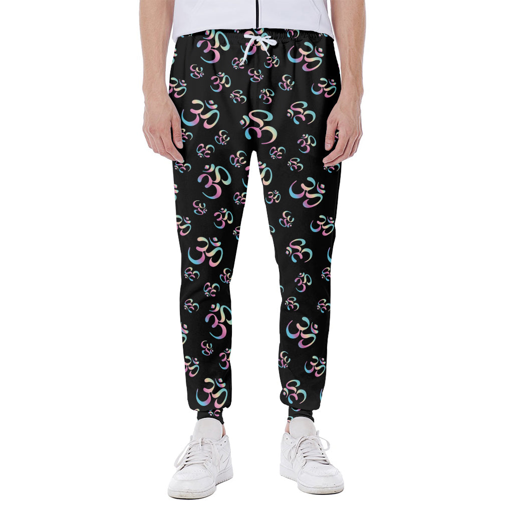 Om Sign Pattern Print Scuba Joggers