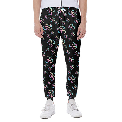 Om Sign Pattern Print Scuba Joggers