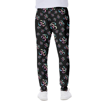 Om Sign Pattern Print Scuba Joggers
