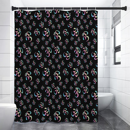 Om Sign Pattern Print Shower Curtain