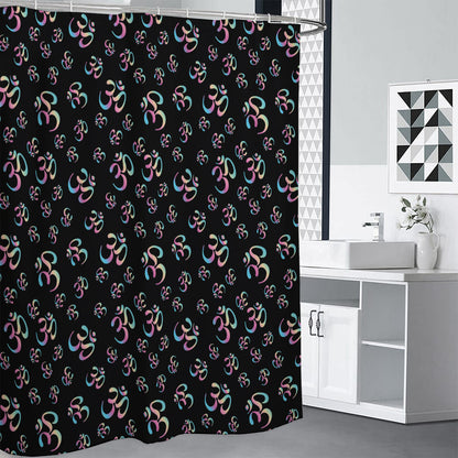 Om Sign Pattern Print Shower Curtain