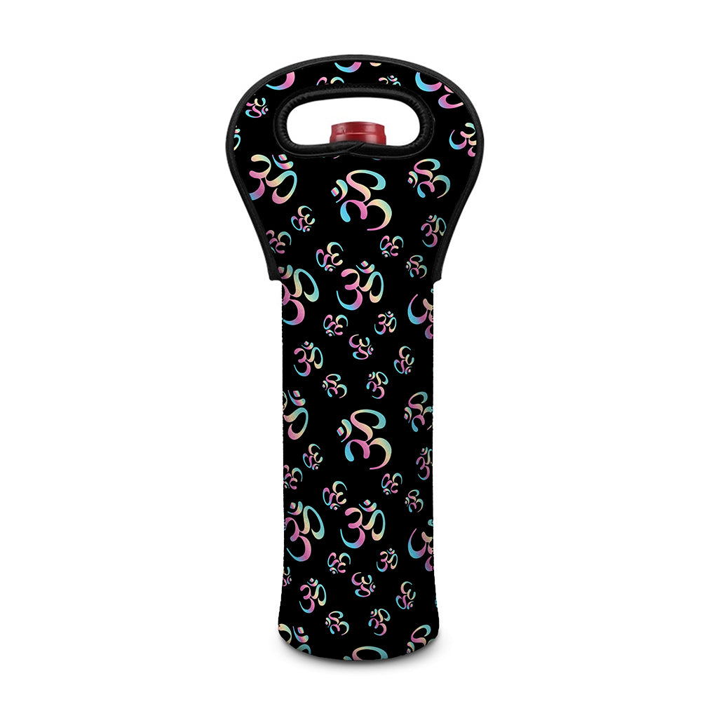 Om Sign Pattern Print Single Neoprene Wine Tote