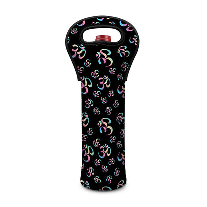 Om Sign Pattern Print Single Neoprene Wine Tote