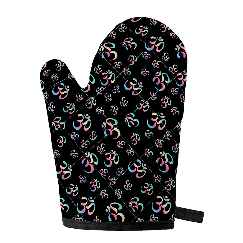 Om Sign Pattern Print Single Oven Mitt