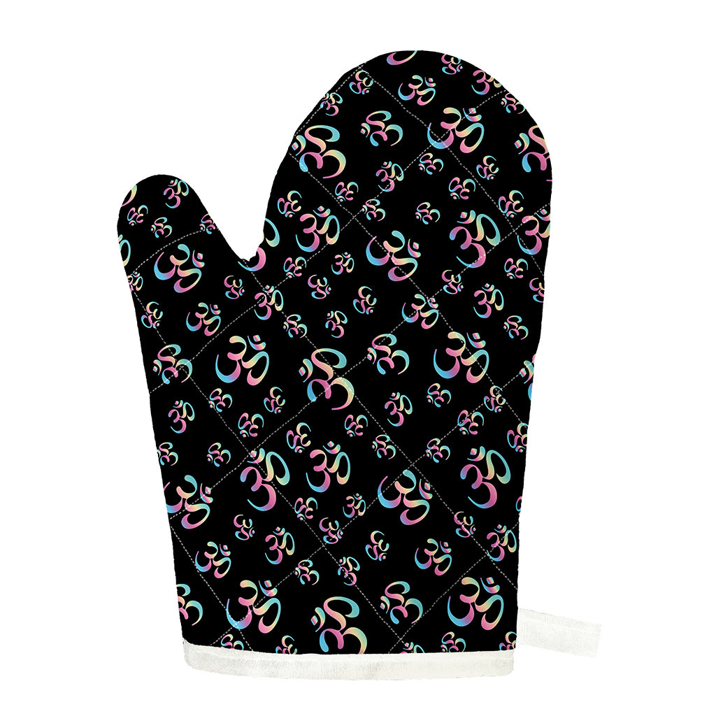 Om Sign Pattern Print Single Oven Mitt