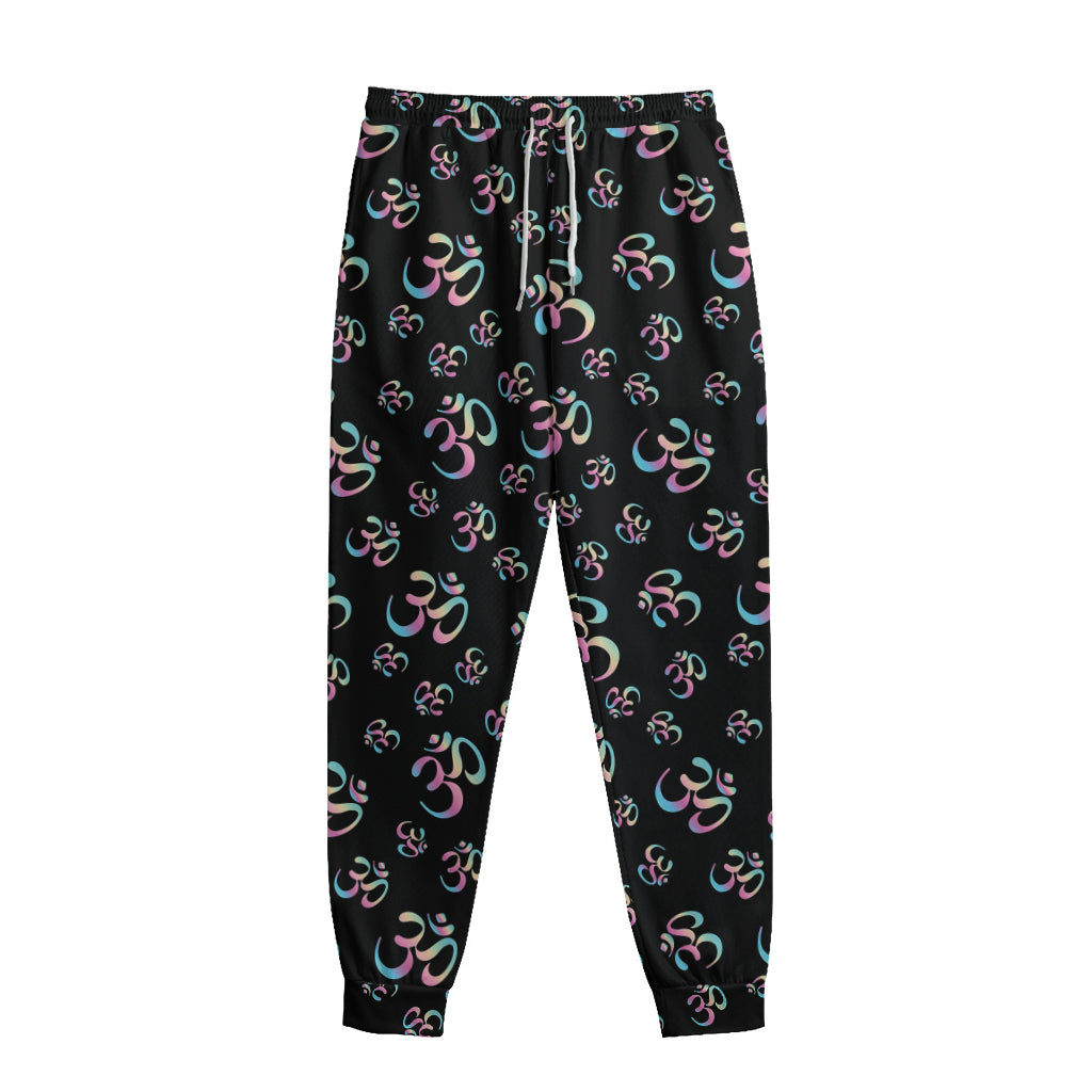 Om Sign Pattern Print Sweatpants