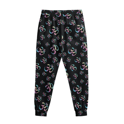 Om Sign Pattern Print Sweatpants