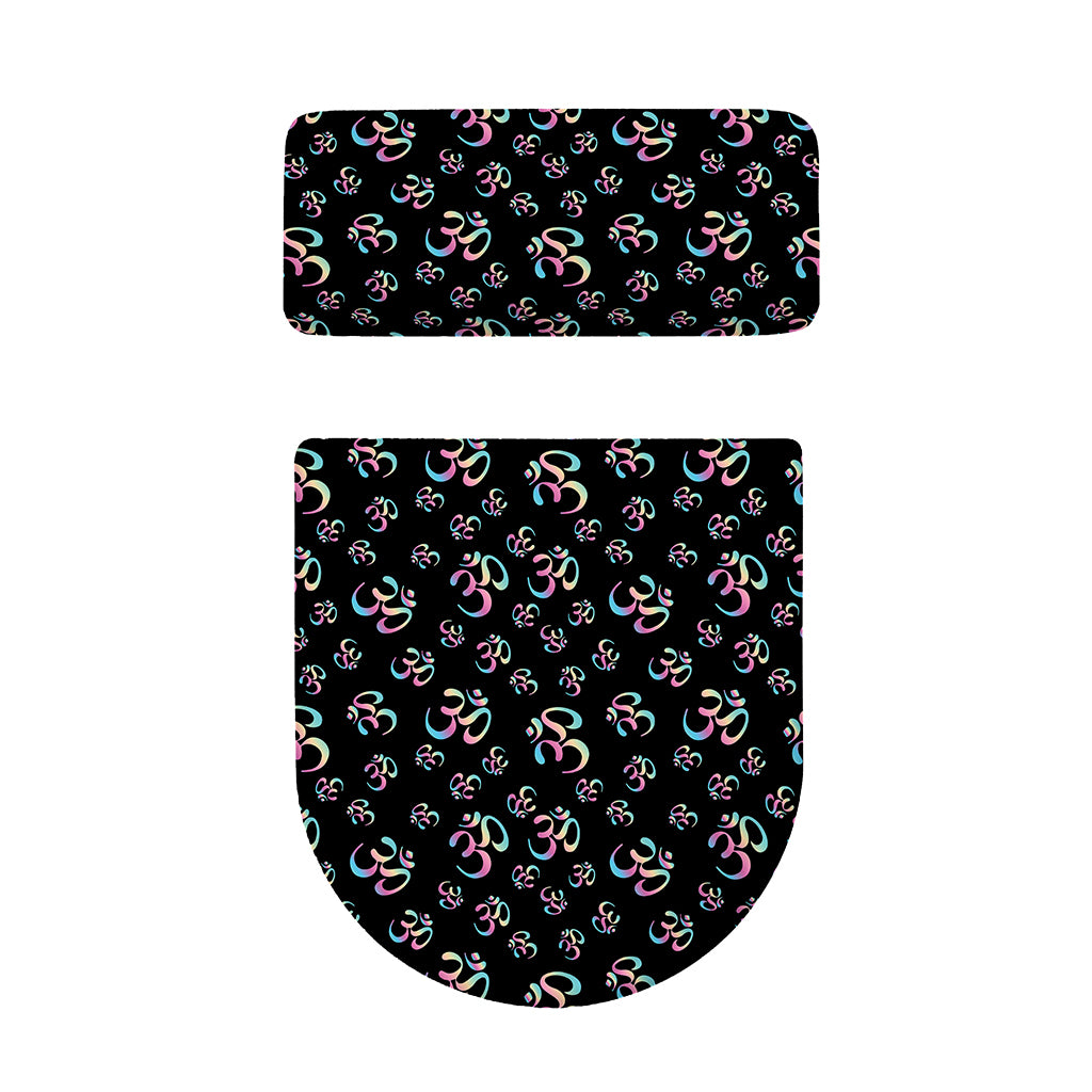 Om Sign Pattern Print Toilet Lid And Tank Cover Set