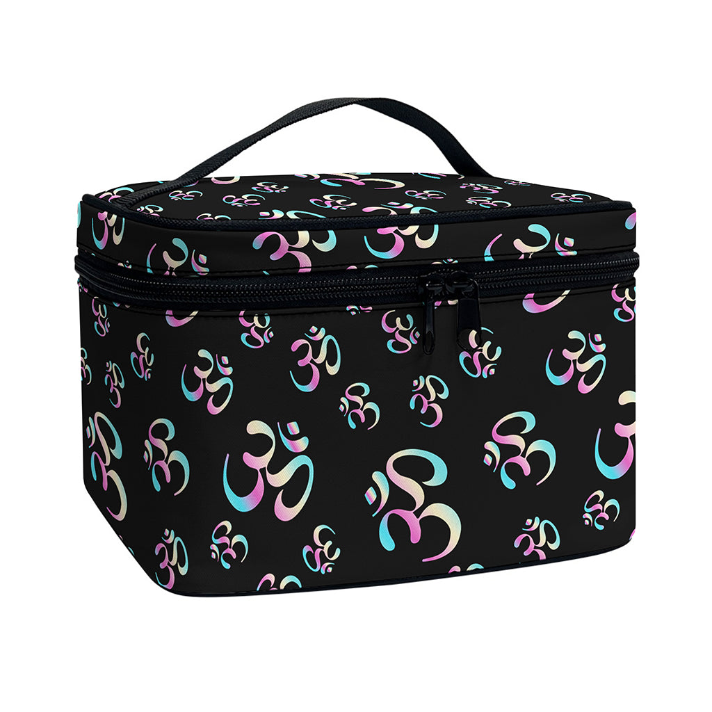 Om Sign Pattern Print Travel Makeup Bag