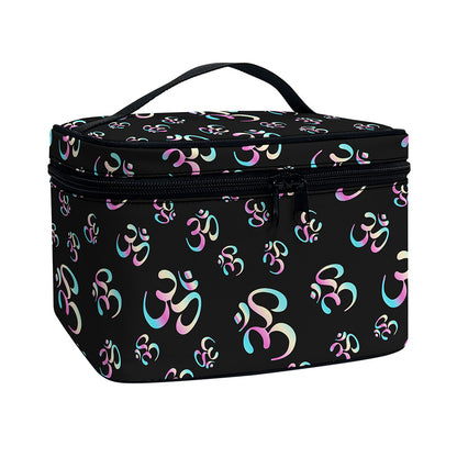 Om Sign Pattern Print Travel Makeup Bag