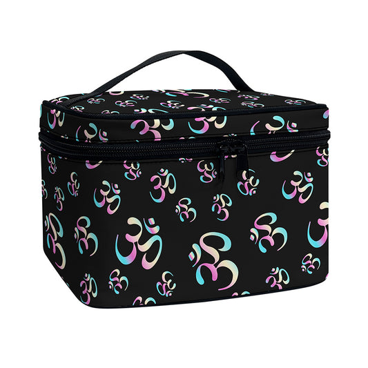 Om Sign Pattern Print Travel Makeup Bag