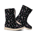 Om Sign Pattern Print Winter Boots