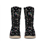 Om Sign Pattern Print Winter Boots