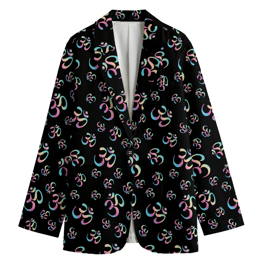 Om Sign Pattern Print Women's Blazer