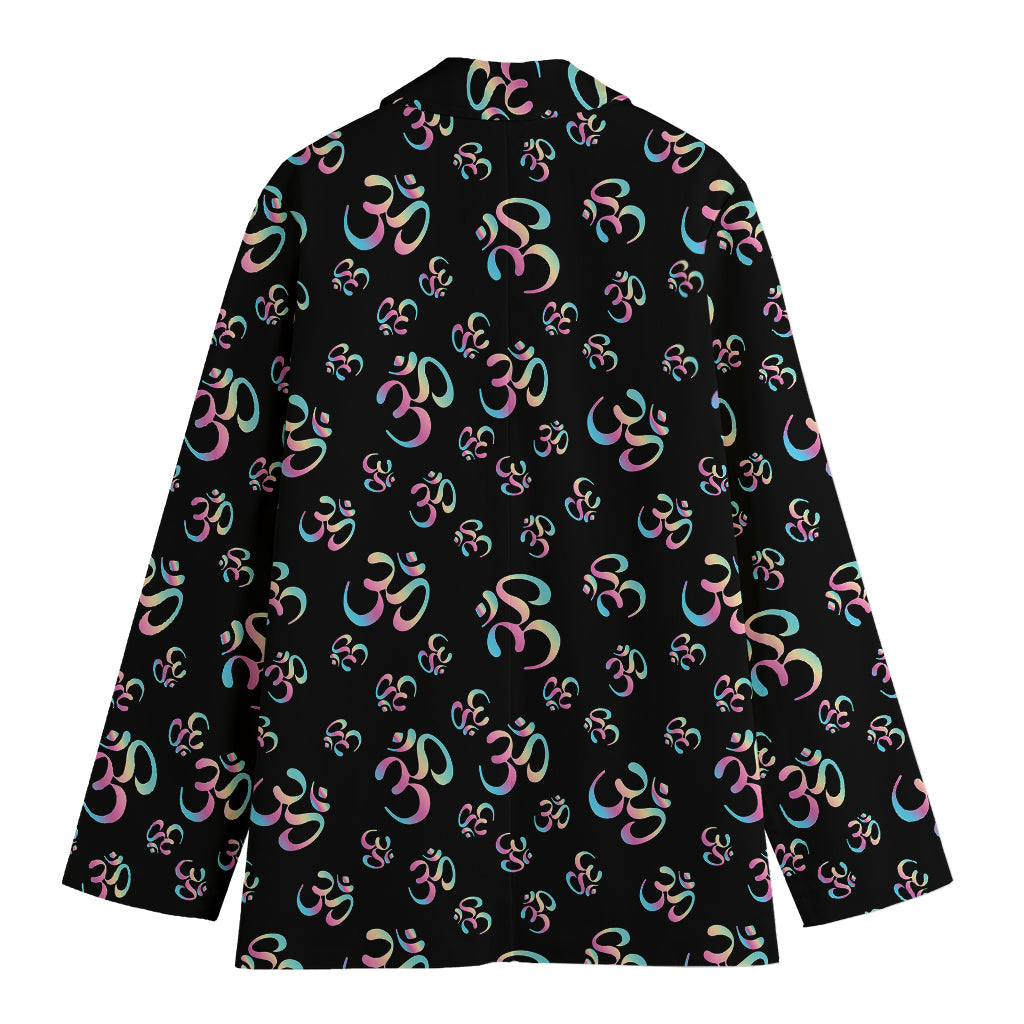 Om Sign Pattern Print Women's Blazer