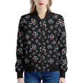 Om Sign Pattern Print Women's Bomber Jacket