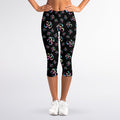 Om Sign Pattern Print Women's Capri Leggings