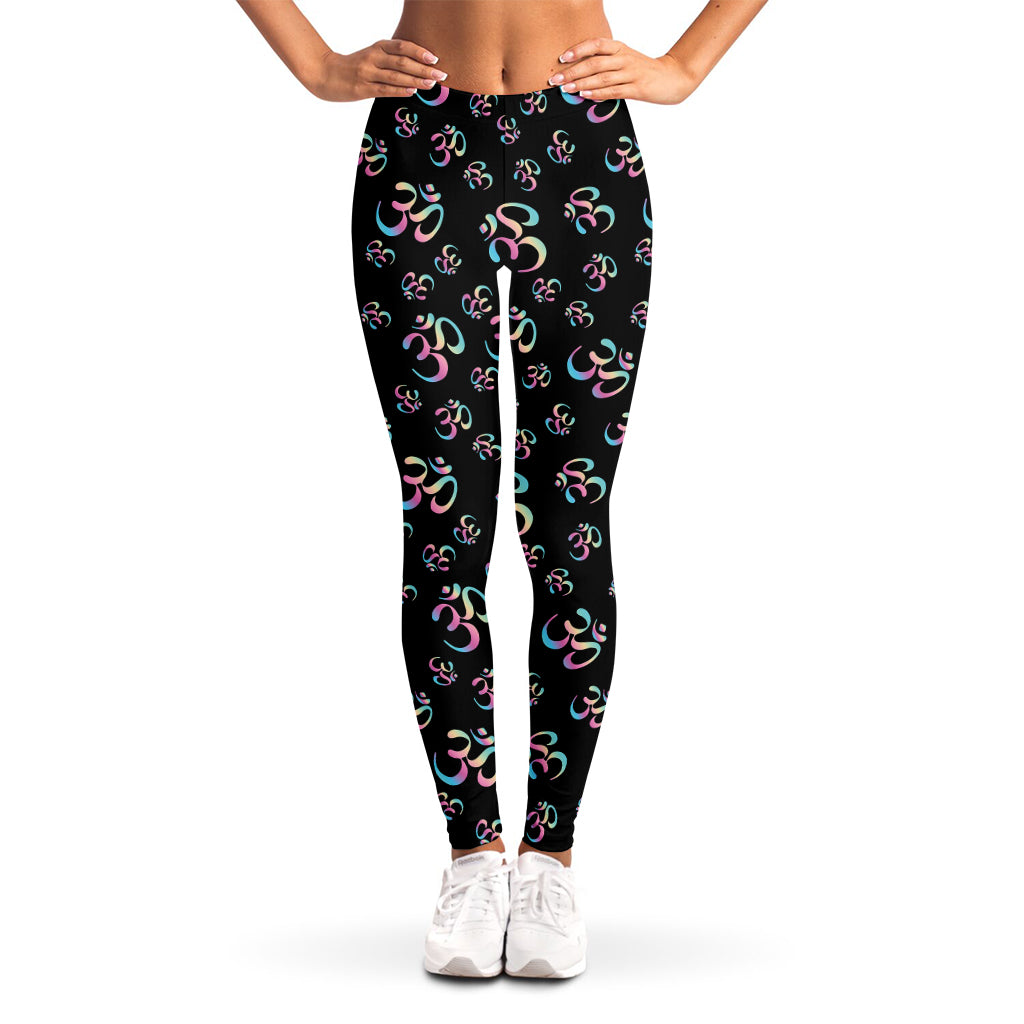Om Sign Pattern Print Women's Leggings