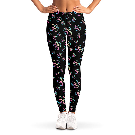 Om Sign Pattern Print Women's Leggings