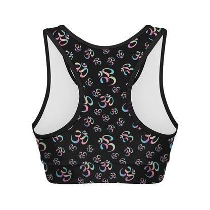 Om Sign Pattern Print Women's Sports Bra