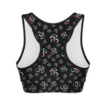 Om Sign Pattern Print Women's Sports Bra