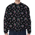 Om Sign Pattern Print Zip Sleeve Bomber Jacket