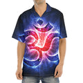 Om Sign Print Aloha Shirt